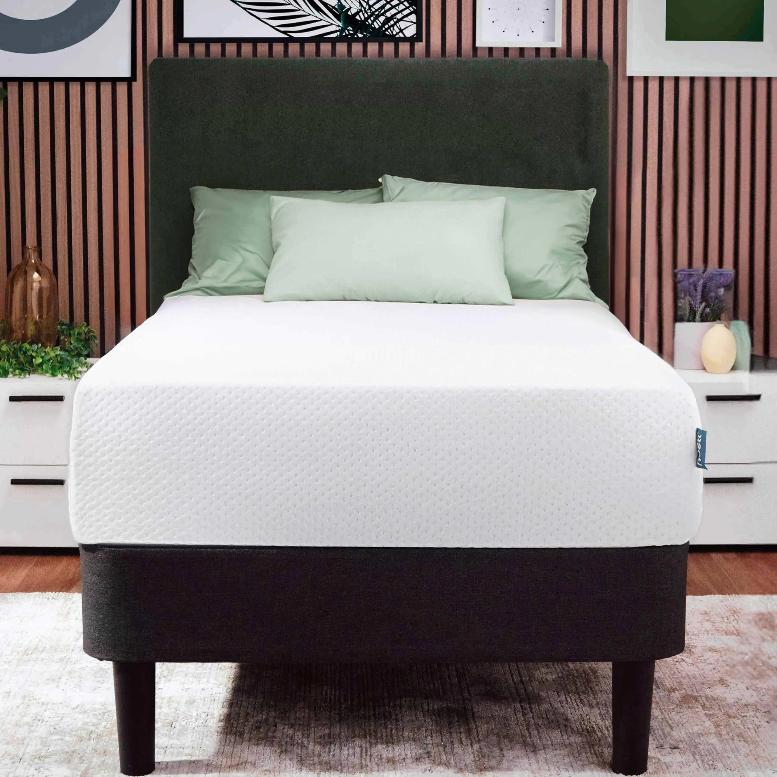 Matelas Jumeau au Thé Vert Nestl de 12 pouces - Matelas en Mousse à Mémoire de Forme au Graphite Rafraîchissant, Sans Fibre de Verre, Matelas Jumeau pour Enfants, Livré dans une Boîte, Soutien et Soulagement de la Pression, Certifié CertiPUR-US