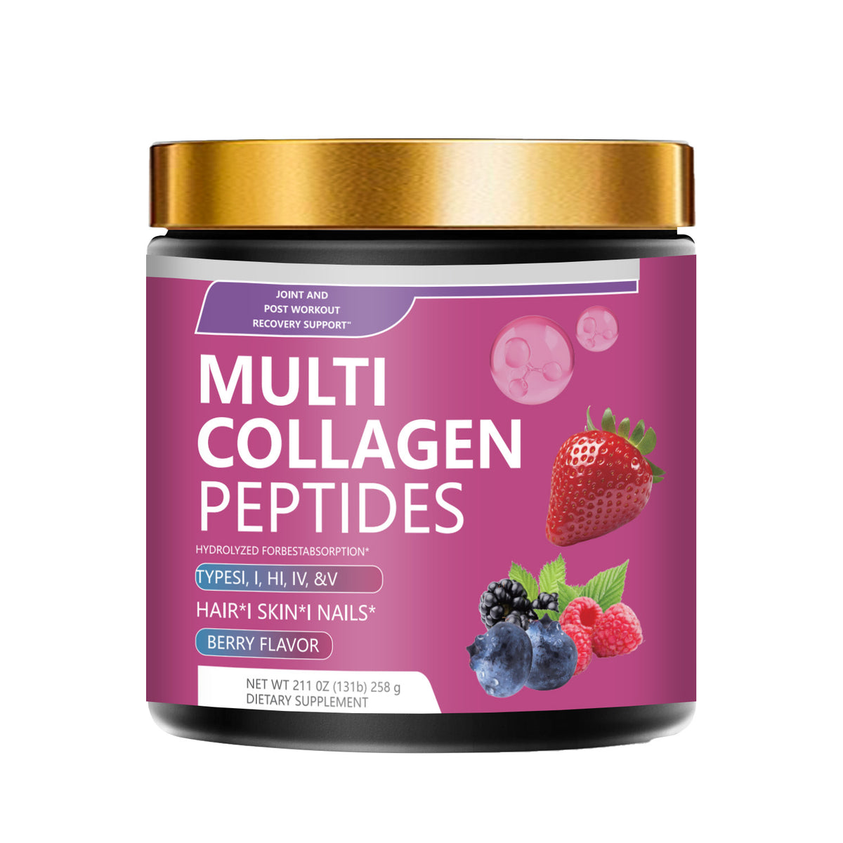 OEM ODM Private Label Multi Collagen Peptides Gummies Bottle Immune Support Custom Supplement Factory