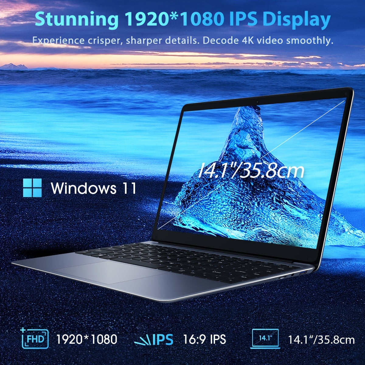 CHUWI HeroBook Pro Windows 11 Laptop, 14.1" 1920*1080 FHD IPS Display, 8GB LPDDR4 256GB SSD 1TB SSD Expand, Intel N4020, Mini HD, 2.4G/5G WiFi, BT4.2, Webcam, USB 3.0, TF Card, NoteBook Computer