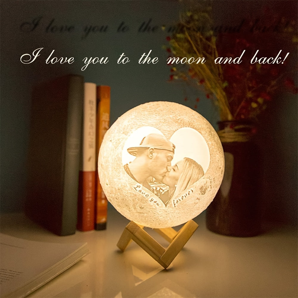 Customized Moon Lamp, Personalized Photo Lamp, Birthday Gifts, Custom Gifts, Home Decor, 3D Print Your Photos, Anniversary Gifts, Valentine'S Gifts, Mother'S Day Gifts, Father'S Day Gifts, Gifts for Her, Gifts for Girlfriend,