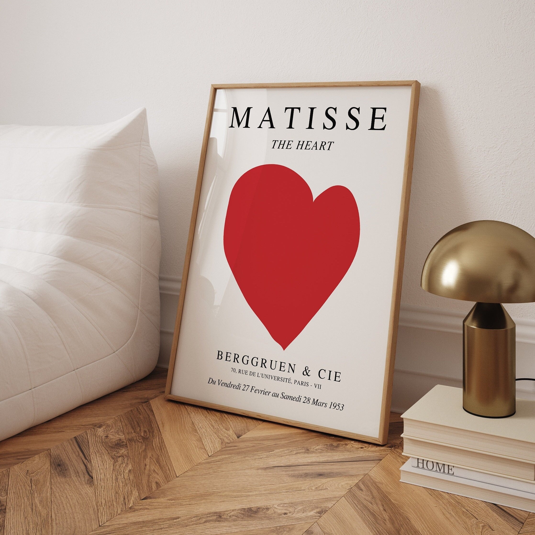 Modern Romantic Love Heart Canvas Art Print - Frameless Wall Decor for Bedroom, Living Room, Kitchen & Hallway - Ideal Home Gift, Perfect for Room Decor