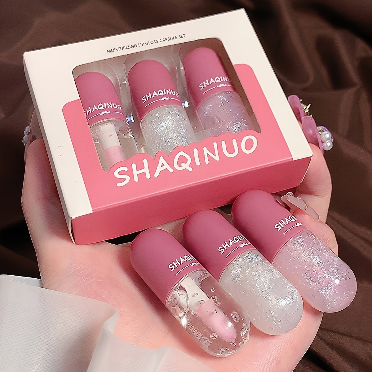 3pcs Set, Mini Fine Glitter Color Changing Lip Gloss, Moisturizing And Nourishing Tinted Lip Oil, Anti-Dry Lip Balm Lip Care Oil For Daily Makeup Valentine's Day Gifts For Music Festival