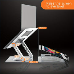 360° Swivel Laptop Stand For Desk, Ergonomic Adjustable Notebook Computer Riser Holder With Larger Heat-Vent, Compatible For MacBook Pro/Air, HP, Dell, Lenovo (10-17")