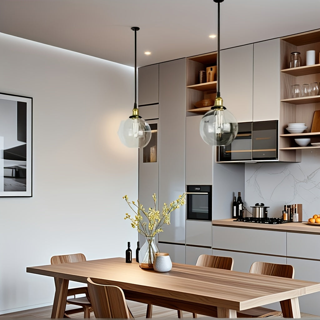 Modern Globe Pendant Light Fixture - Commercial Use, Transparent Kitchen Island and Dining Room, Hotel, Office Ceiling Light, Ceiling Light Fixture, Easy to Install Hardware (Bulbs Not Included) - Home Gift, Exquisite Gift
