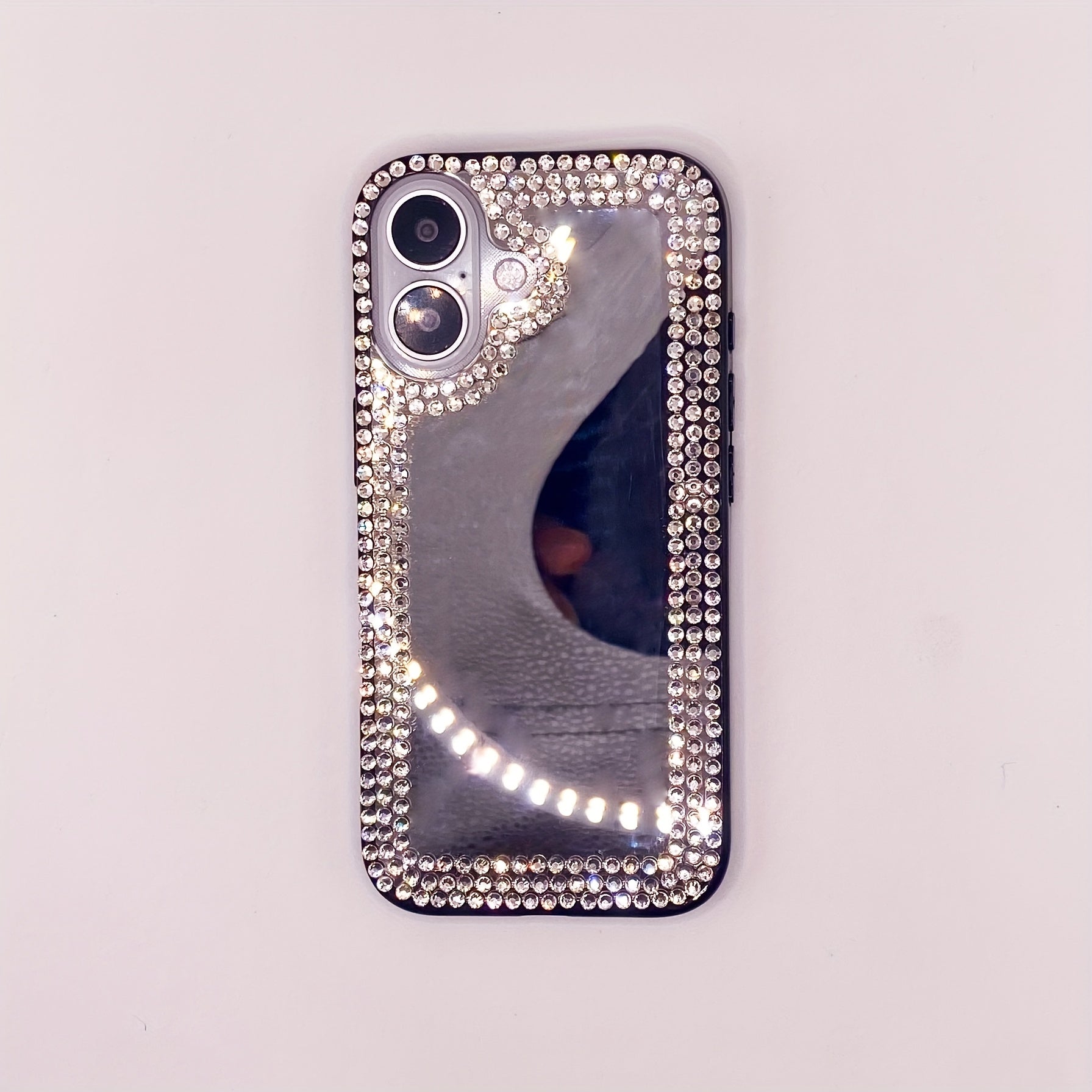 Fashionable And Luxurious Minimalist Makeup Mirror Phone Case Suitable for Iphone 17 Pro Max / 16 Plus.