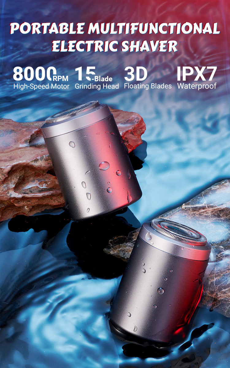 Rasoir électrique multifonctionnel Portable, Rechargeable, Mini rasoir de voyage pour hommes, tondeuse à cheveux longue Endurance, étanche IPX6, humide/sec